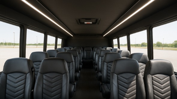 Interior of Charter Bus Company Laguna Niguel's 25 Passenger Mini bus in Laguna Niguel