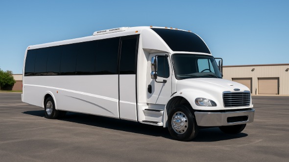Exterior of Charter Bus Company Laguna Niguel's 35 Passenger Minibus in Laguna Niguel