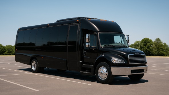 Exterior of Charter Bus Company Laguna Niguel's Party Bus in Laguna Niguel