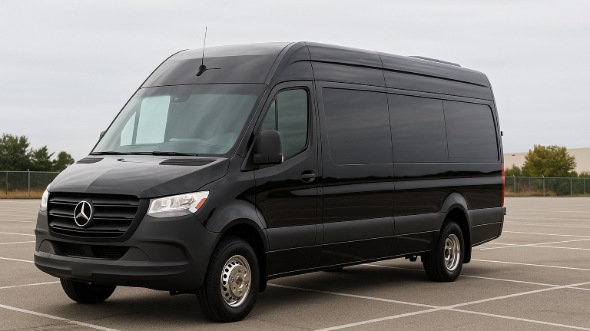 Exterior of Charter Bus Company Laguna Niguel's Sprinter Limo in Laguna Niguel