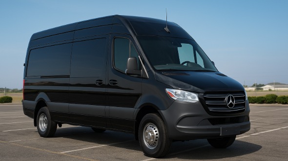 Exterior of Charter Bus Company Laguna Niguel's Sprinter Van Rental With Driver in Laguna Niguel